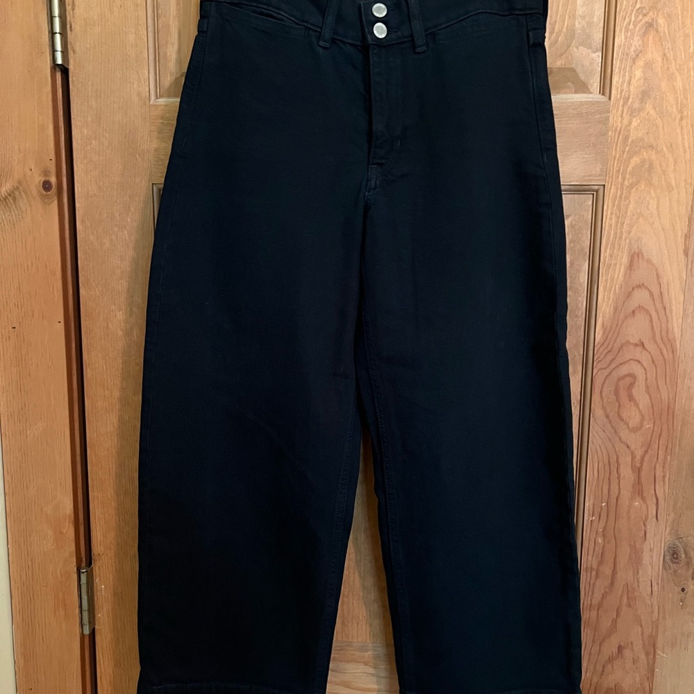 Banana Republic Dark Blue High-Rise wide leg crop Jeans